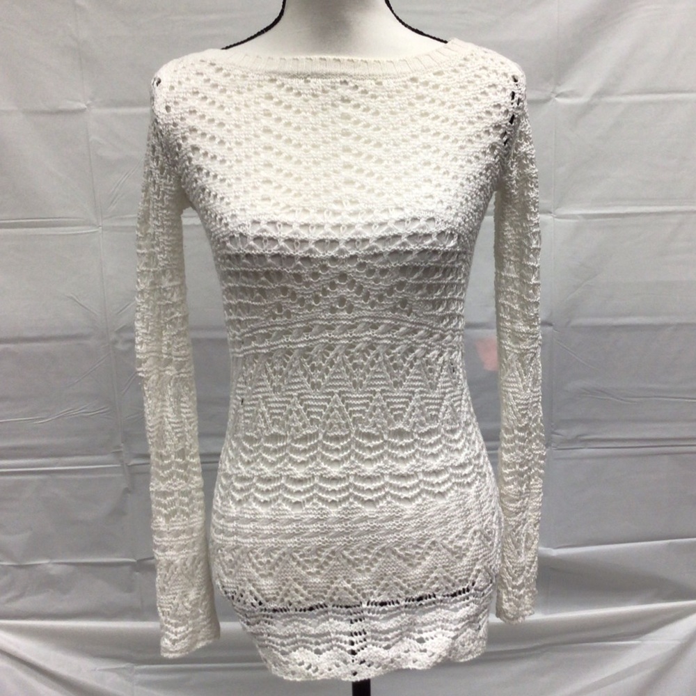 Cache cotton crochet sweater